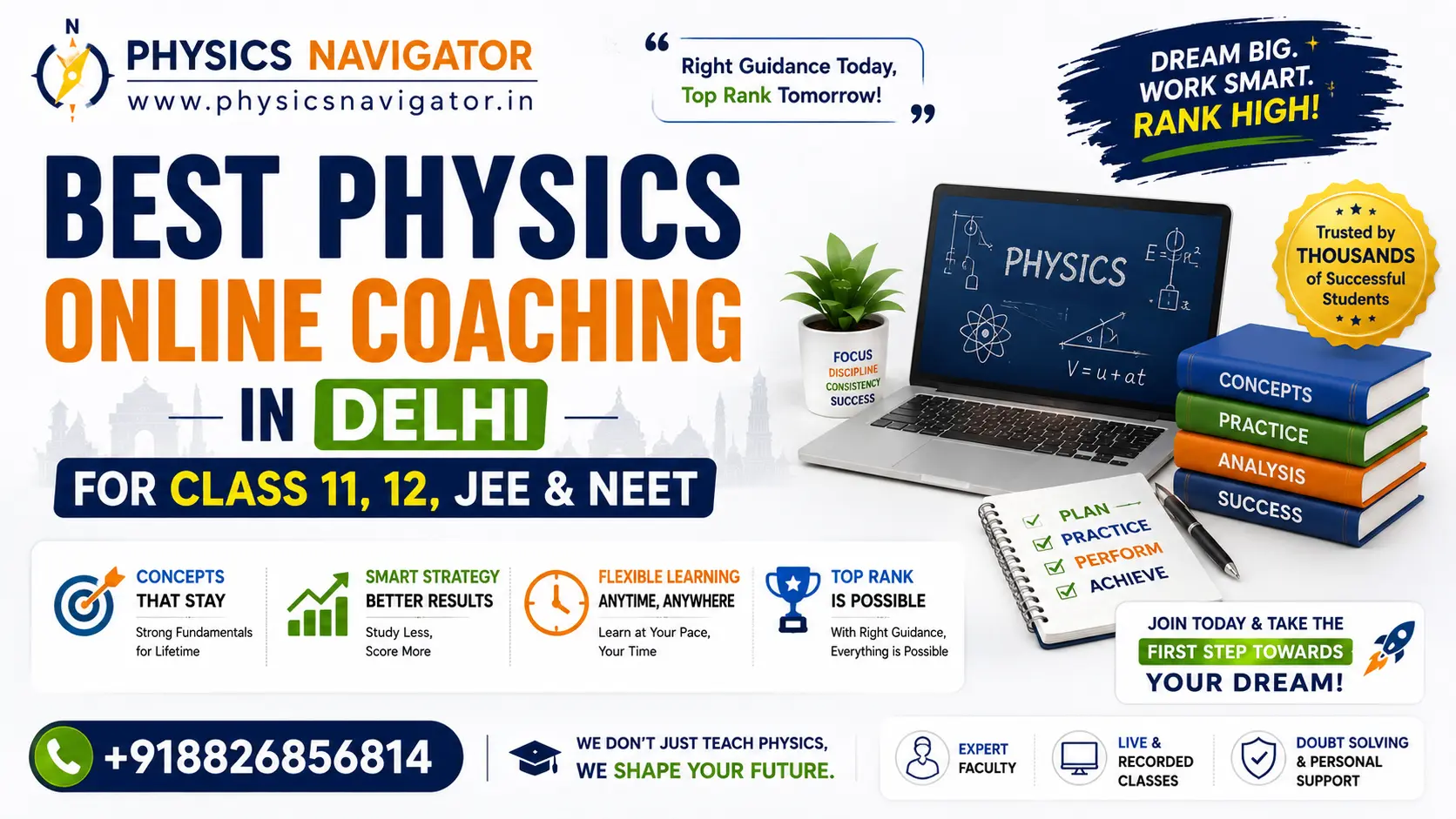Students preparing for JEE and NEET physics through online coaching in Delhi